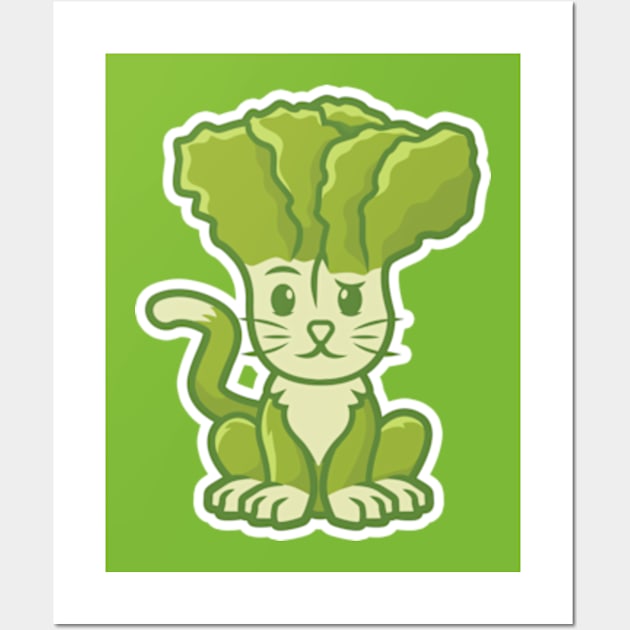 Mustard Green Cat Wall Art by janlangpoako